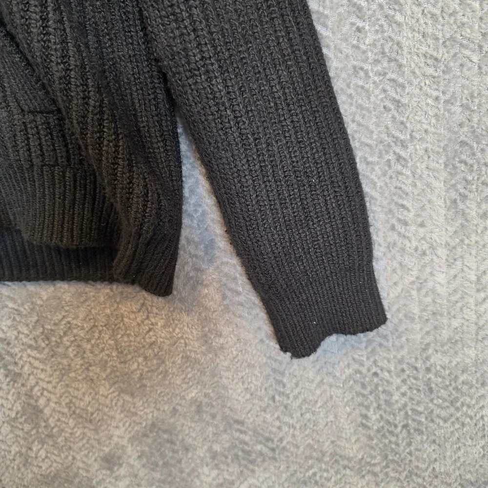 Banana Republic Mens XL Black Ribbed Shawl Collar Button Cardigan Sweater